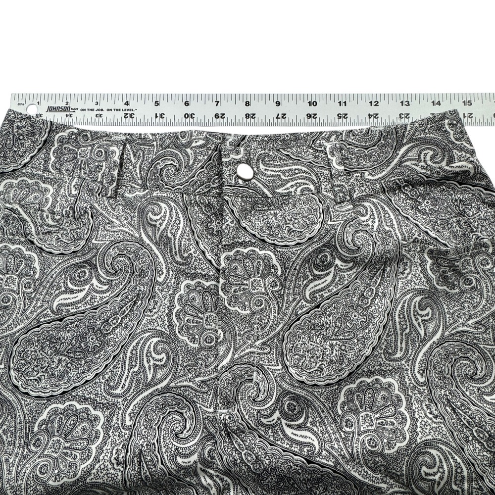 NWOT Dana Buchman Paisley Pants Womens 8 Black White Straight Leg Luxury Trouser - Picture 7 of 15